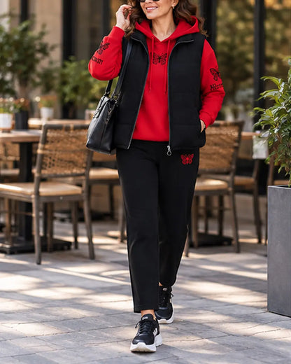 【M-4XL】💟💞Set casual nou din trei piese, din 2026 (vestă + top + pantaloni)