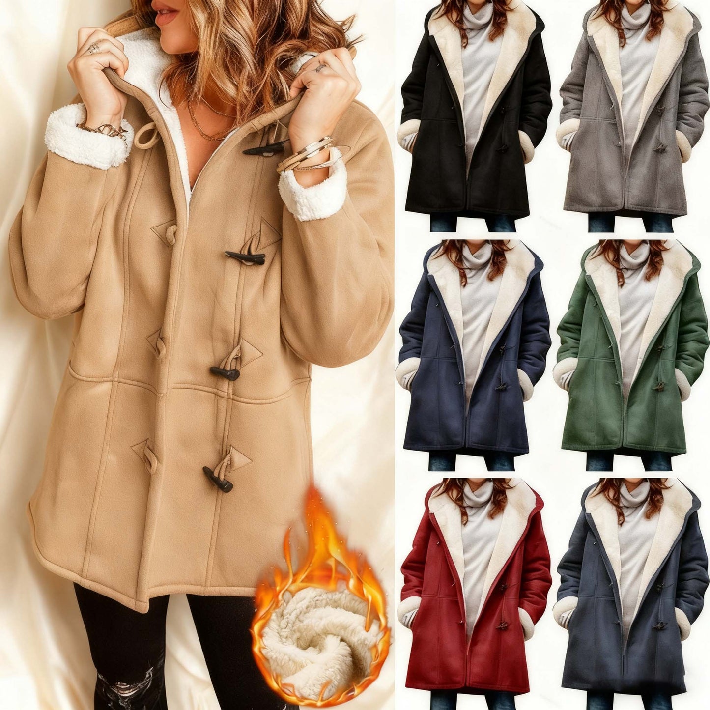 🥼🐏💖【Zimná novinka so zľavou 43%】2025 Módna a teplá dámska semišová bunda s vlnenou podšívkou, veľkosti S-5XL, zimná / na bežné nosenie.