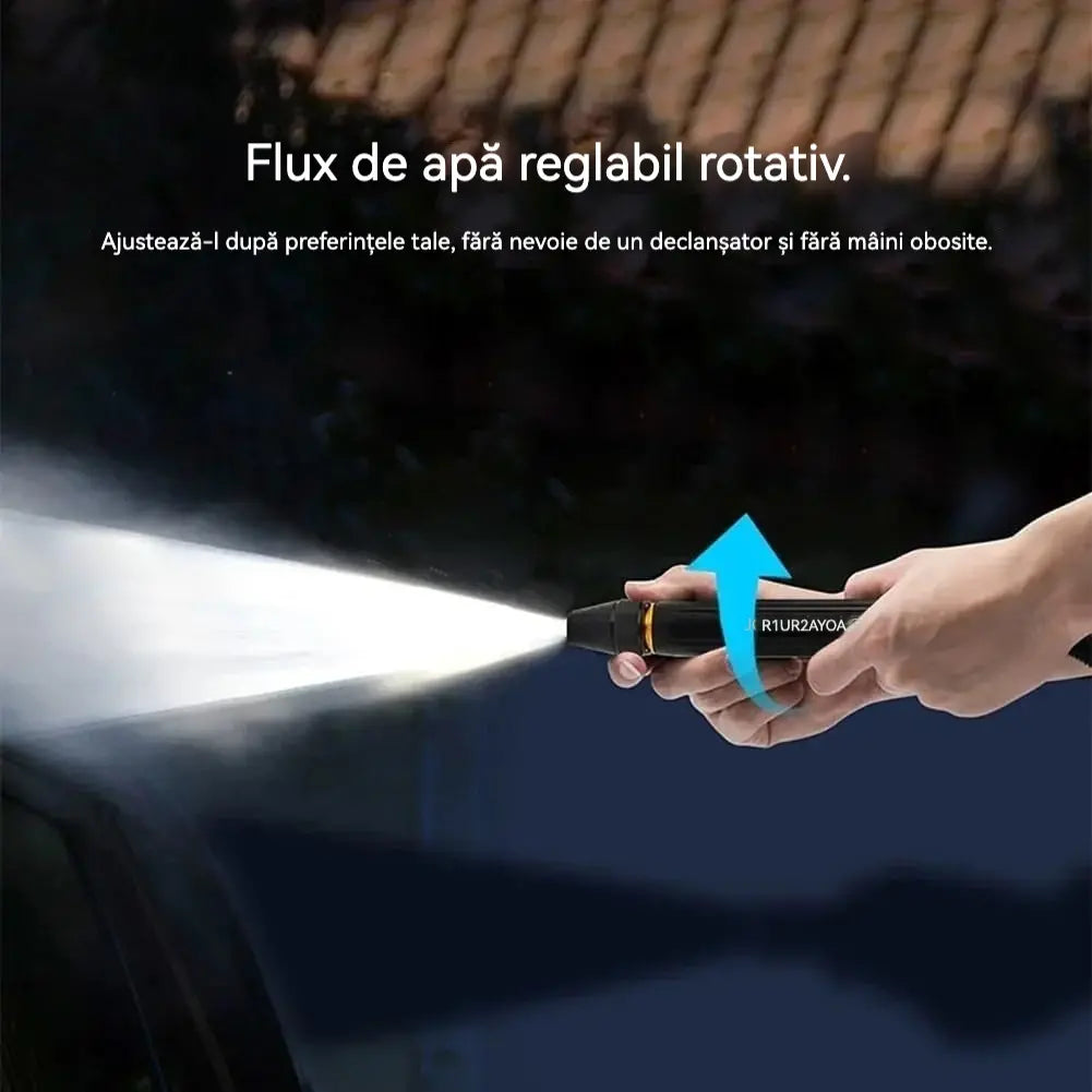 Pistol de Apă de Înaltă Presiune pentru Spălare Auto și Grădinărit – Set cu Duza Directă și 2 Coliere din Oțel Inoxidabil