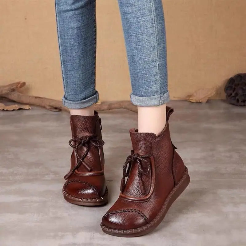 🔥✨【Mărimi 35-40】🌷👢Precomandă pentru începutul toamnei 🎉 Pantofi retro pentru femei, confecționați din piele moale