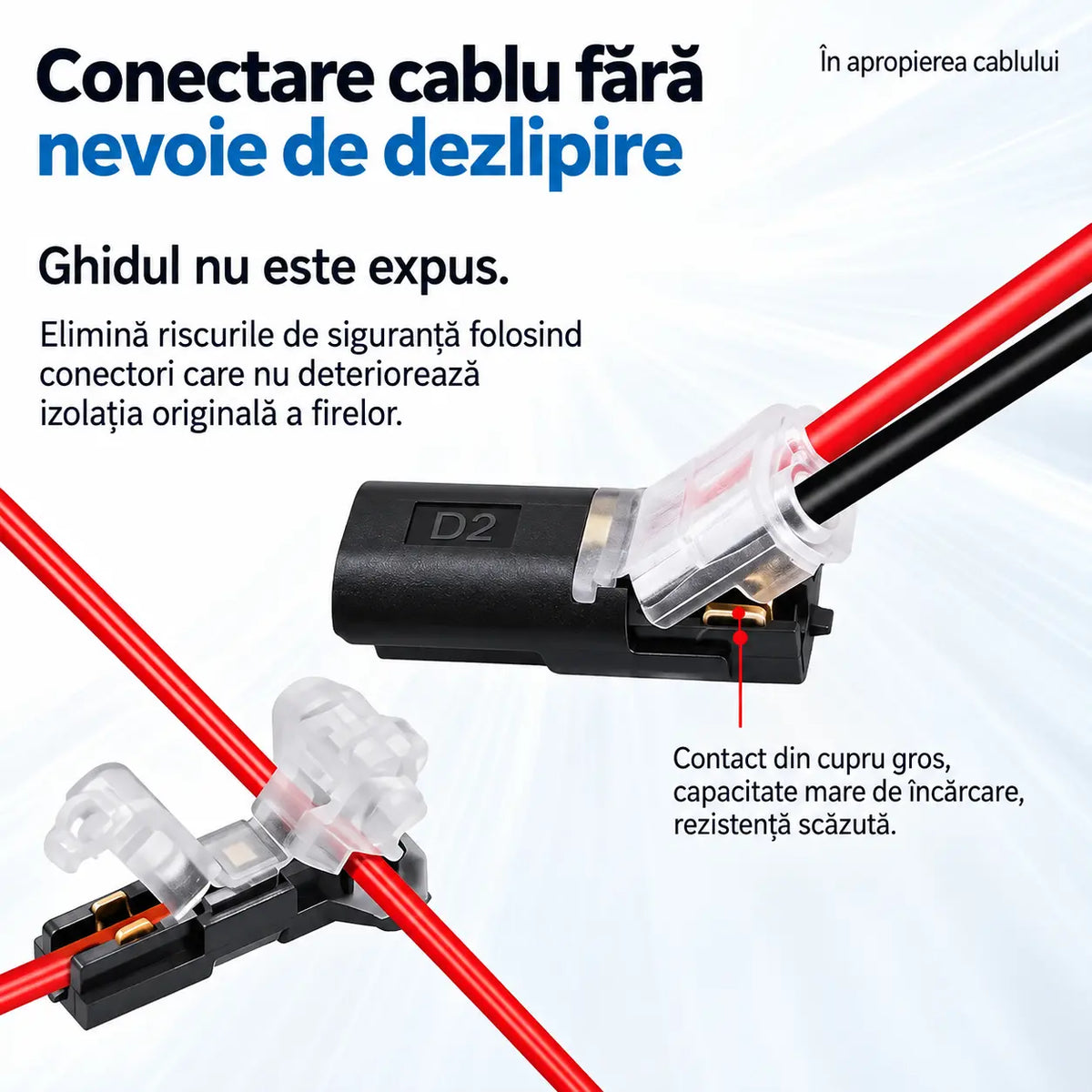 🥳 Reducere 50%! ⏰【1000 de bucăți în stoc】Conector electric fără dezizolare, cu clemă de blocare, închidere sigură și design antiderapant ⚡️