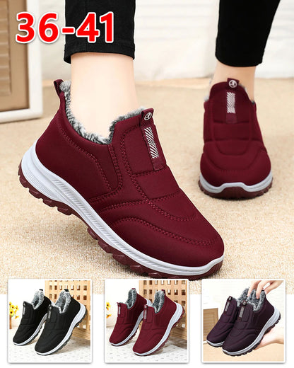 😀🎉🔥Υλική εντός από βελούzeni - Σχεδιασμός με παχιάριστο ύφασμα πατού🔥Χειμερινές γυναικετικές μποτάκια από καμπούρια, ανθεκτικές στο νερό και ζεστές