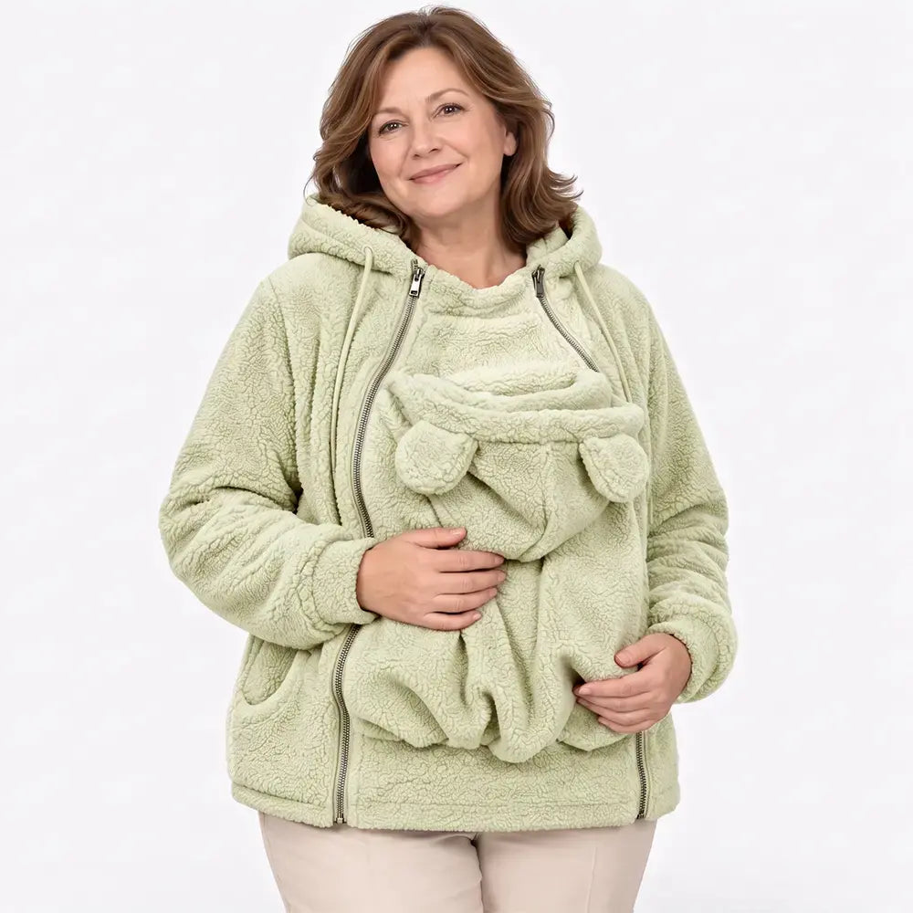 🧸❄️ Jachetă moale din fleece tip „teddy”– ia-ți cu tine bebelușul sau câinele!