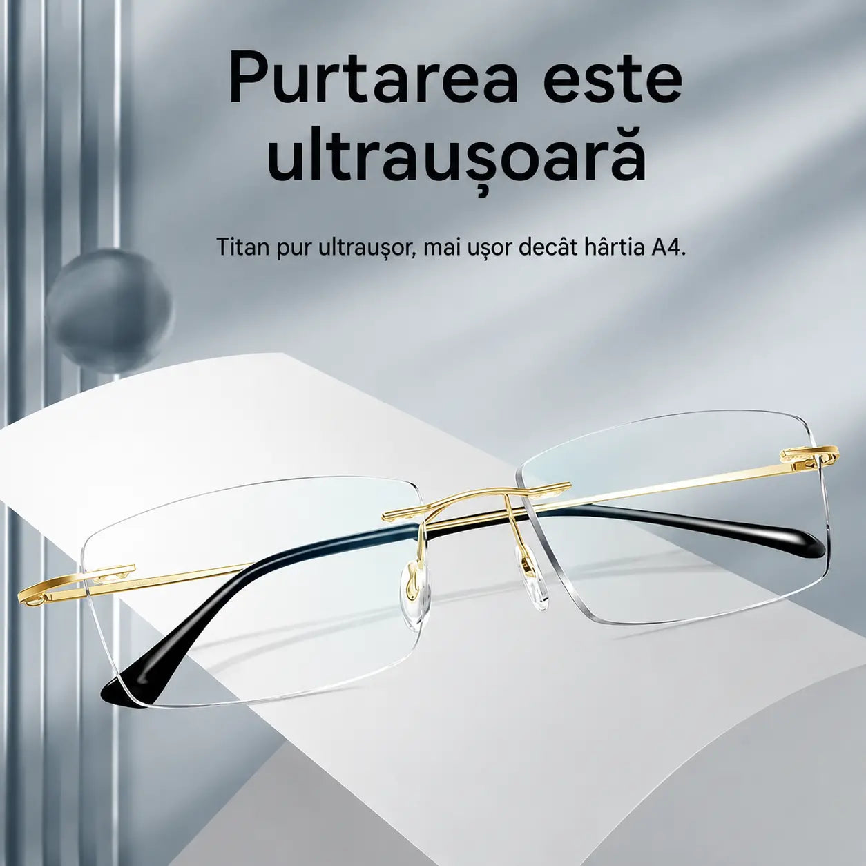 Ochelari profesionali de înaltă calitate, ultra-ușori, fără ramă, cu vedere clară și protecție împotriva luminii albastre - unisex