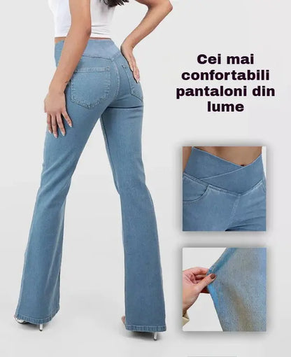 👖 50% reducere🔥 [40-110kg] Blugi crossover cu talie înaltă, la modă ✅Plată la livrare