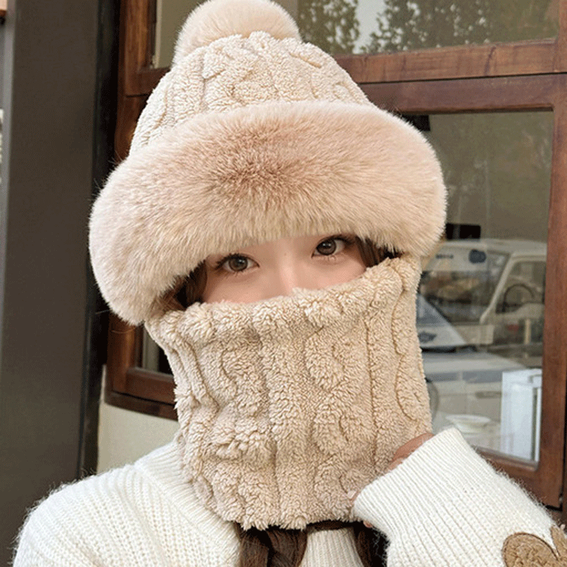 🔥【Ograniczony czas - połowa ceny】🔥🐏Nowy model czapki i szalu, grube i puszyste, odporne na wiatr i chłod