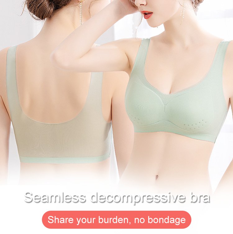 🏆【Kup 3, vezmi 3】【40-120 kg】2025, bezešvá podprsenka z ledového hedvábí s liftingovým efektem 