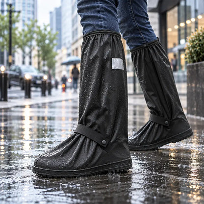 ☔【1 pereche】Protecție Supremă împotriva Ploii! Huse Înalte Impermeabile pentru Încălțăminte (Inălțime 40 cm)! Talpă Anti-Alunecare Grosă · PVC Rezistent · Disponibil pe Negru și Transparent!