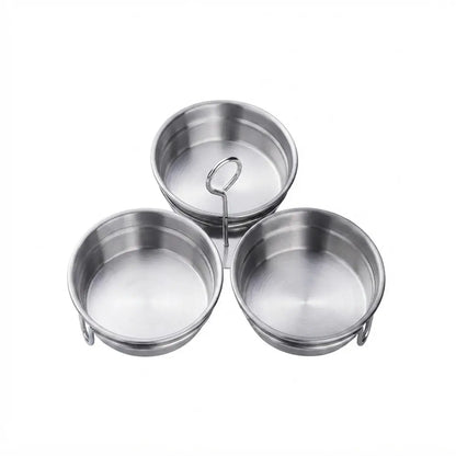 Formă din Oțel Inoxidabil pentru Ouă Ochiuri și Poșate – Set 3 Cavități cu Formă de Inimă / Cerc, Ideală pentru Micul Dejun, Budinci și Tarte 🍳🍳🍳