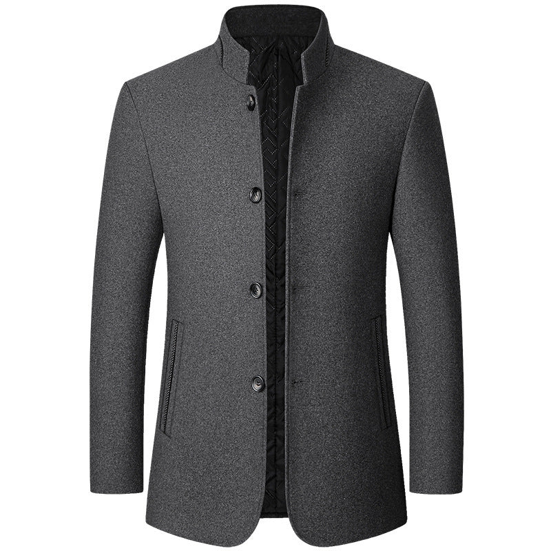 【100% lana de alta calidad】🌞【M-4XL】Chaqueta de lana para hombre, estilo casual, con cuello alto, nueva colección otoño-invierno 2025