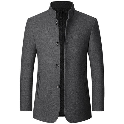 【100% lana de alta calidad】🌞【M-4XL】Chaqueta de lana para hombre, estilo casual, con cuello alto, nueva colección otoño-invierno 2025
