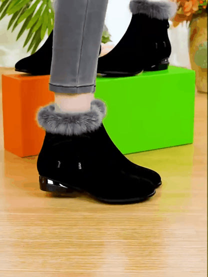 🔥【Reducere】Cizme din piele moale cu toc mediu – elegante, comode și perfecte pentru toamnă-iarnă!