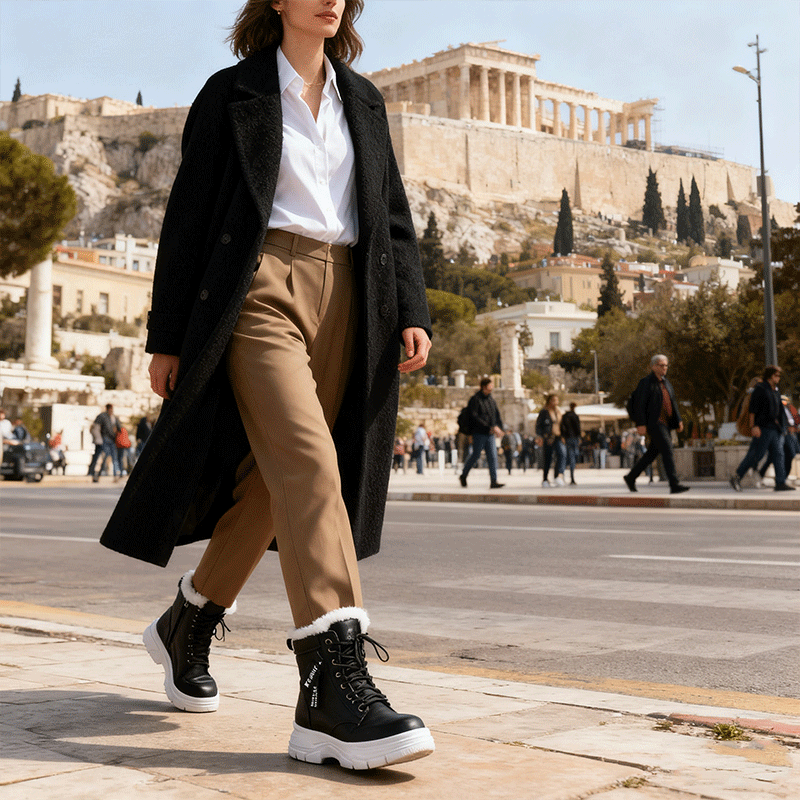 🔥【50% ΕΠΙΣΚΕΨΗ】🥰🥰【35-45 ΜΕΓΕΘΗ】Γυναικεία χιονόποδαρια χειμώνα με φερμουάρ πλευρά