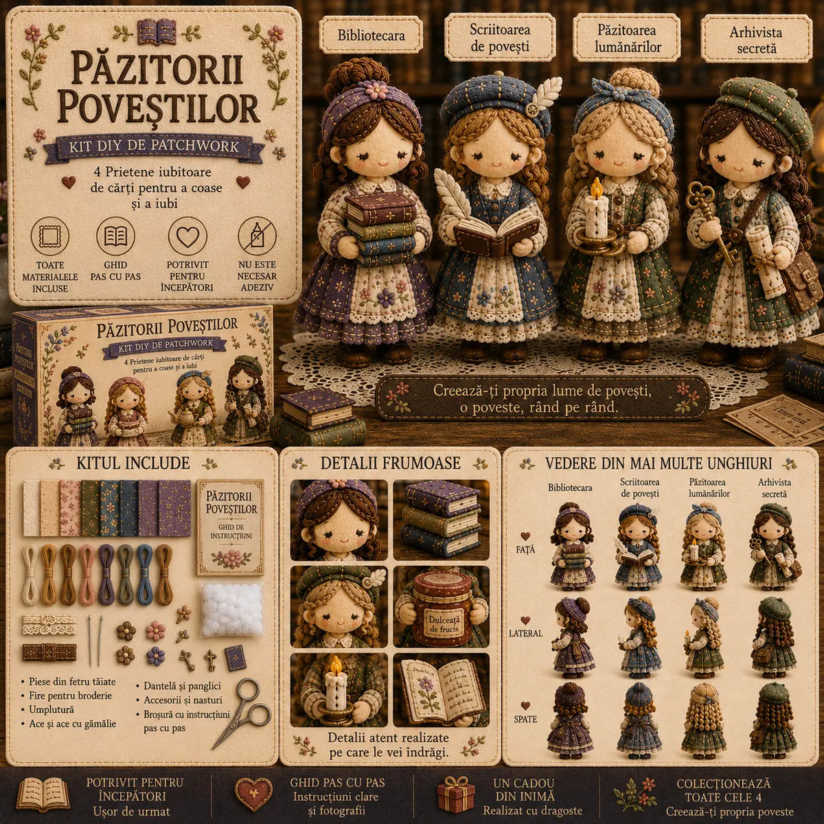 🎁Ultima zi: Profită de reducerea de 49%! 🧵 Set miniatural de patchwork din seria Miniature World
