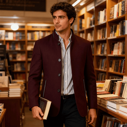 【100% lana de alta calidad】🌞【M-4XL】Chaqueta de lana para hombre, estilo casual, con cuello alto, nueva colección otoño-invierno 2025