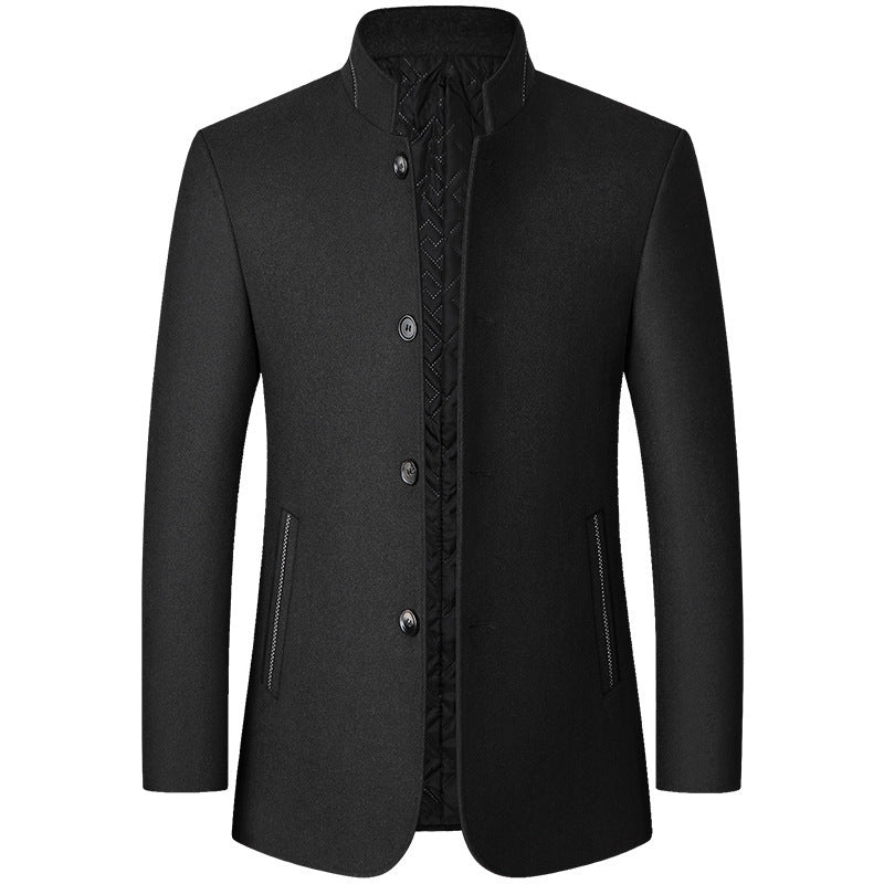 【100% lana de alta calidad】🌞【M-4XL】Chaqueta de lana para hombre, estilo casual, con cuello alto, nueva colección otoño-invierno 2025