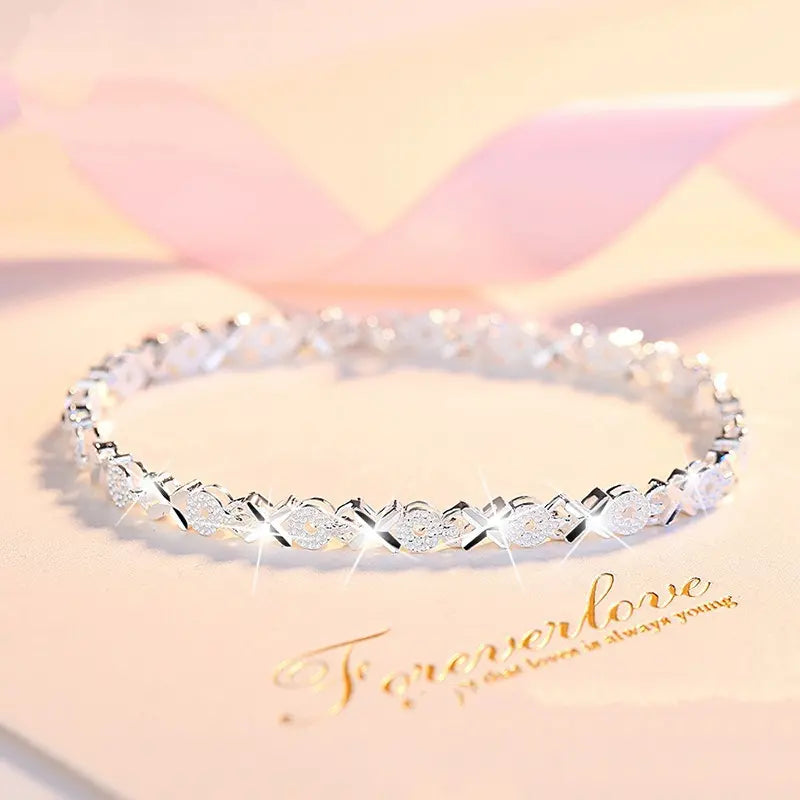 💖🍀Brățară de mână pentru femei, din argint sterling 925, cu trifoi cu patru foi, Love New Fashion【50%OFF】