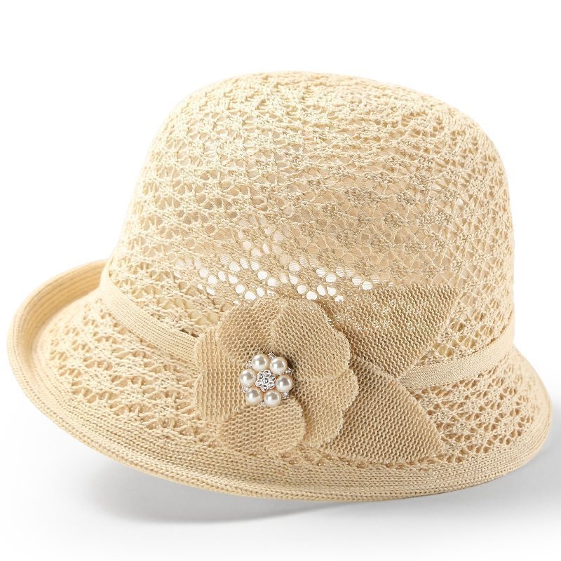 👒Pălărie de soare elegantă, cu design împletit ajurat, oferă protecție puternică împotriva razelor solare.