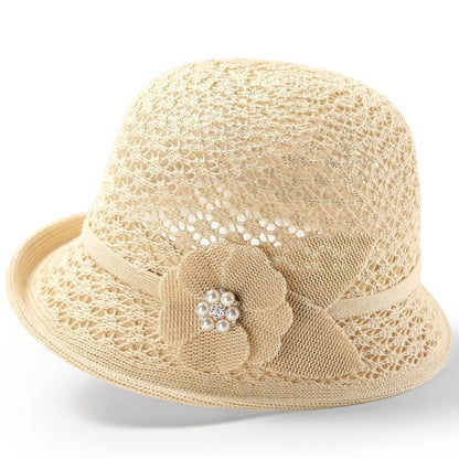 👒Pălărie de soare elegantă, cu design împletit ajurat, oferă protecție puternică împotriva razelor solare.