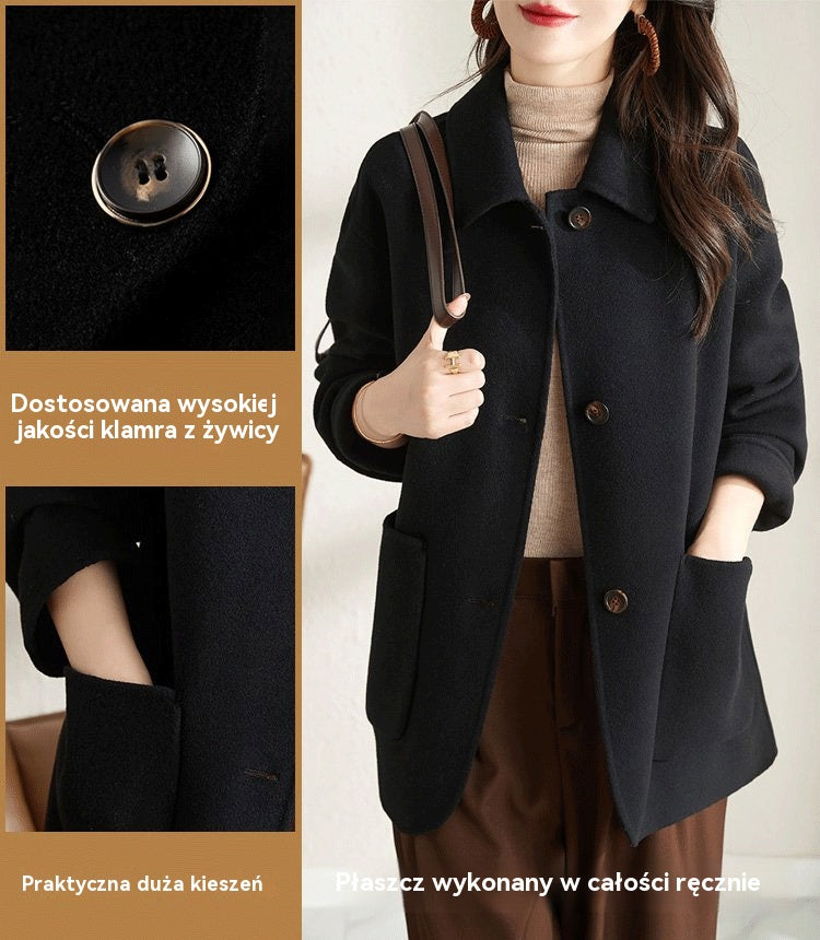 📢50% rabat 🔥Nowy model 2025 roku damski wyjątkowy kaput z czystej wełny