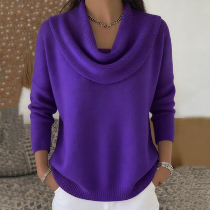 【S–3XL】Bluză tricotată nouă de damă, într-o singură culoare, pentru toamnă și iarnă – moale și confortabilă