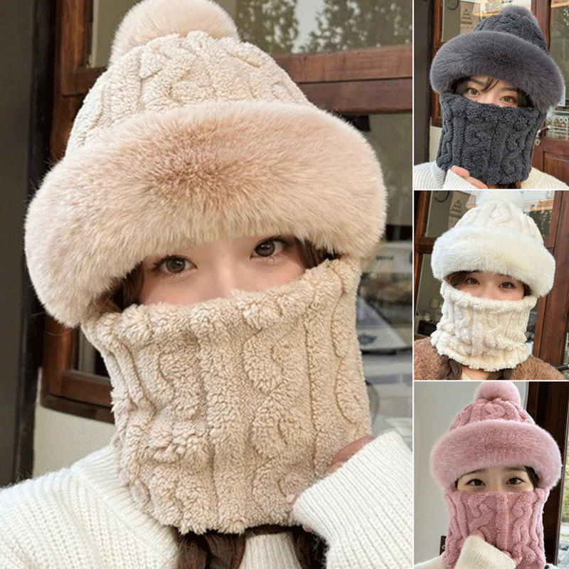 🔥【Ograniczony czas - połowa ceny】🔥🐏Nowy model czapki i szalu, grube i puszyste, odporne na wiatr i chłod