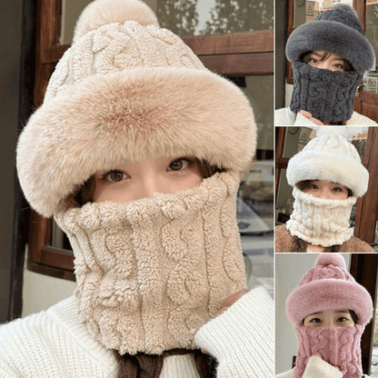 🔥【Ograniczony czas - połowa ceny】🔥🐏Nowy model czapki i szalu, grube i puszyste, odporne na wiatr i chłod