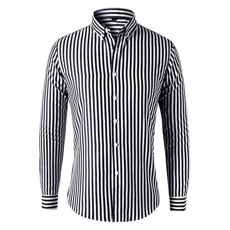 🔥👕【M-5XL】 Cămașă business în dungi pentru bărbați cu mânecă lungă 2026