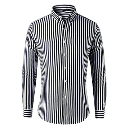 🔥👕【M-5XL】 Cămașă business în dungi pentru bărbați cu mânecă lungă 2026