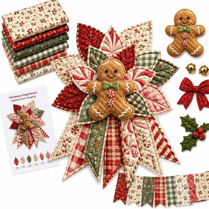 🎇🎄Kit de cusut pentru decor de ușă, cu design de Crăciun matlasat (7 modele)
