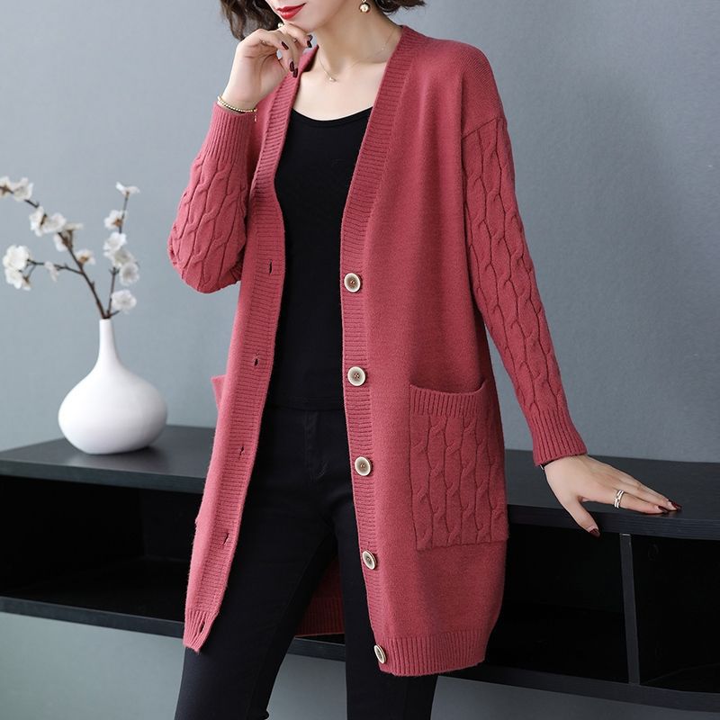 ✨🎀【S-4XL】Pulover supradimensionat (Primăvară/Toamnă 2026): Jachetă tricotată nouă, groasă și lejeră pentru femei