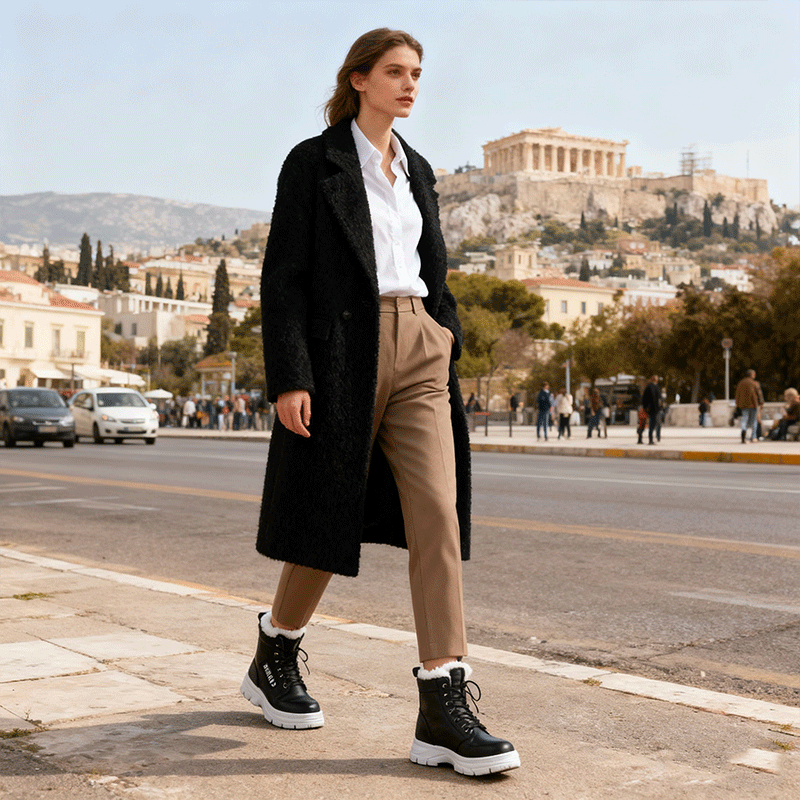 🔥【50% ΕΠΙΣΚΕΨΗ】🥰🥰【35-45 ΜΕΓΕΘΗ】Γυναικεία χιονόποδαρια χειμώνα με φερμουάρ πλευρά