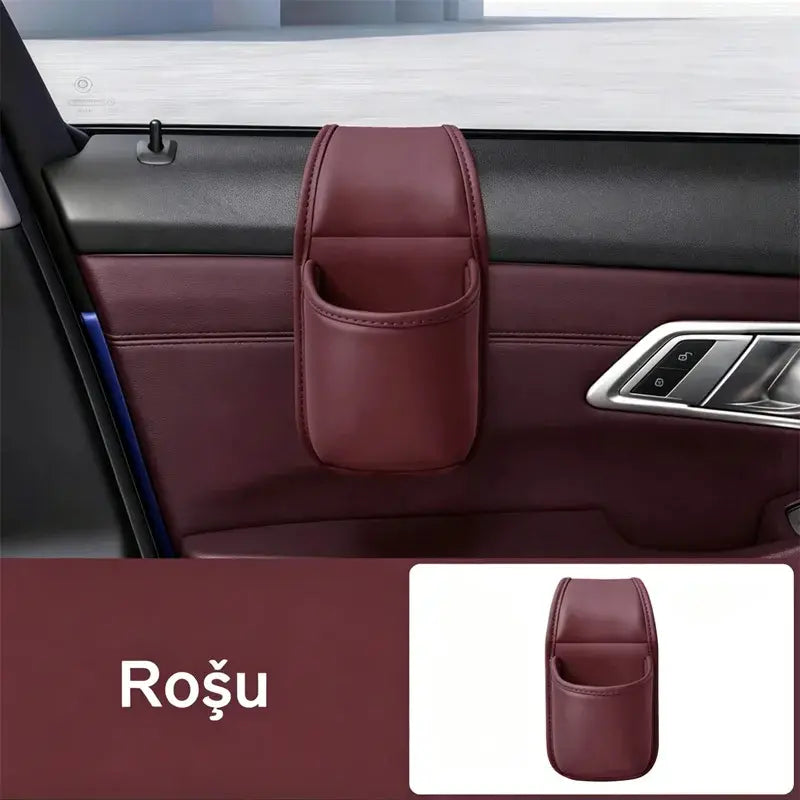 🚗 Spațiu suplimentar și ordine în mașină! Suport din piele pentru ușă auto / pahar și telefon (Montare ușoară la geam / Ofertă 1+1 GRATUIT - primești 2 bucăți)! ✨