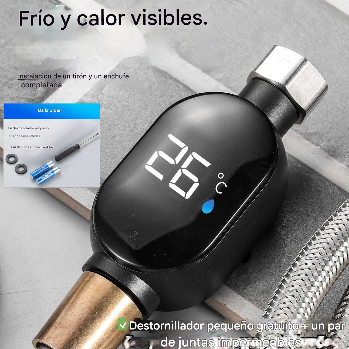 🔥Horúci predaj🔥🚿Vodotesný sprchový teplomer s LED displejom (°C)🌡️Malý skrutkovač zdarma + jedna sada vodotesných tesnení✅