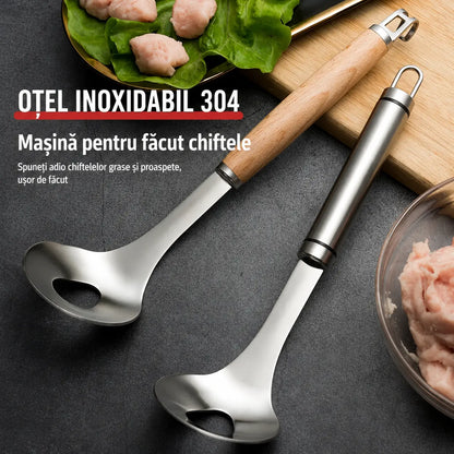 🍖【Set de 2 bucăți】Formă pentru chiftele din oțel inoxidabil 304 – ideală pentru prepararea chiftelelor din carne și pește, perfectă pentru gătit acasă 🥄