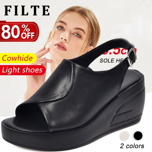 🔥👡【Reducere de lichidare】【Mărimi 35-40】Sandale din piele naturală pentru femei, la modă în 2025, cu talpă moale și groasă