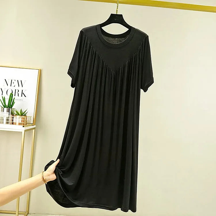 💖【S-4XL】Rochie de pijama cu mânecă scurtă, moale și confortabilă.
