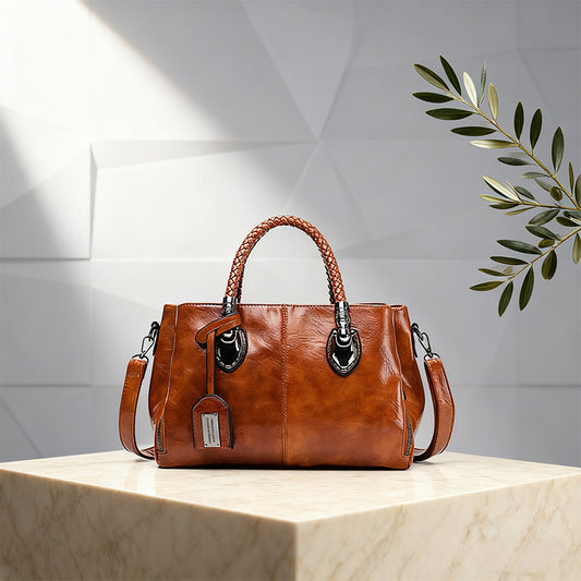 Γυναικεία ρετρο δερματική τσάντα Μποστън, με μαλαστή υφή, κατάλληλη για φορητότητα στο ώμο