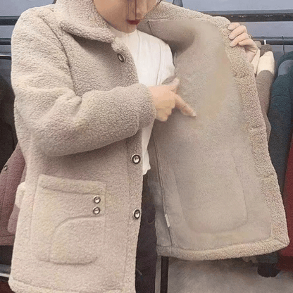 【⚡ Промоция с половина цена】☃️【Размери M-3XL】Нов модел кардиган от дебела агнешка вълна за есен и зима, с широка форма и дебела плътна текстура