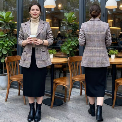 【Купете 1, вземете 1 безплатно】✨🧥【M-4XL】Ново есенно-зимно яке с ревери за жени