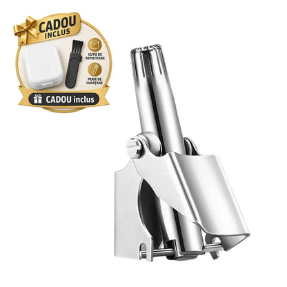 Aparat Manual pentru Tuns Părul din Nas (Inox Premium) – Cap Rotativ 360° la 24 de Lame, Fără Calup/Ciupire, Lavabil & Compact (Unisex) ✂️✨🚿