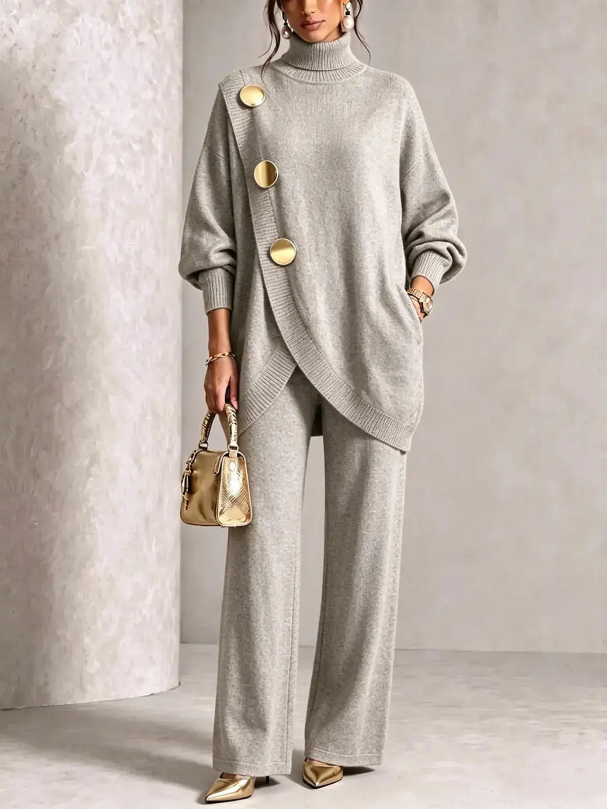 ✨🔥 La jumătate de preț + livrare gratuită 🚚💕 Set elegant pentru femei: maletă și pantaloni cu croială largă — Confortabil și modern 👗
