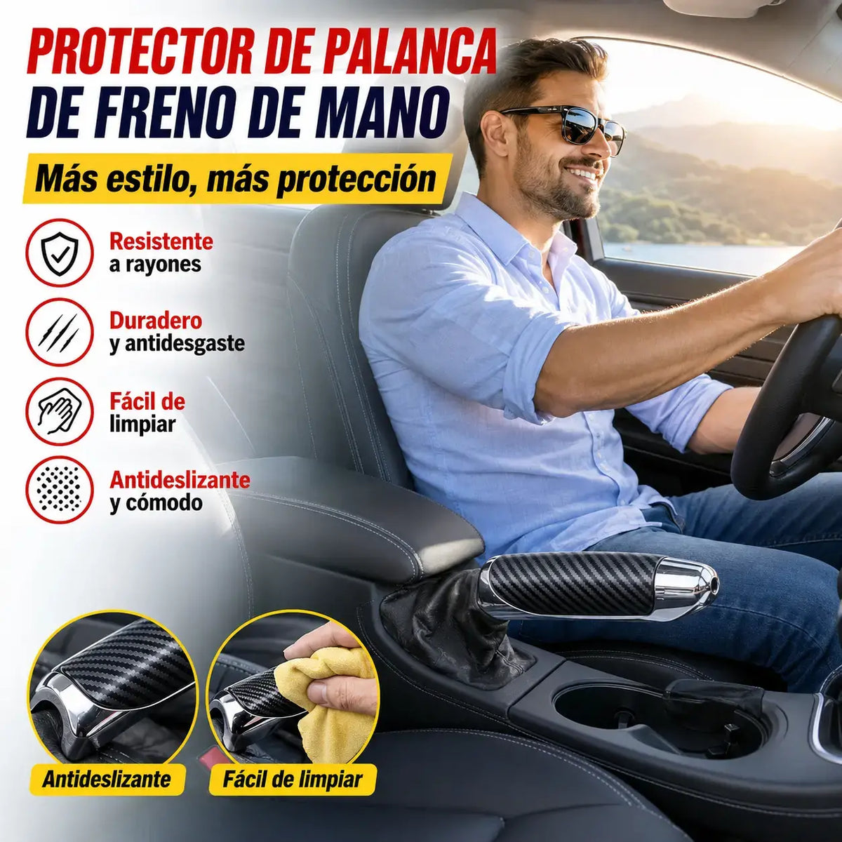 🔥Cumpărați 1 obțineți 1 gratuit🔥Capac frână de mână auto capac frână de mână din fibră de carbon capac decorativ frână de mână