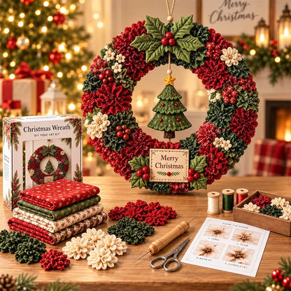 ⏰ ULTIMA ZI! Reducere de 50% ✨ Creează o coroniță de Crăciun pe care vei fi mândru să o expui 🎄❤️ Kit de lucru manual (tehnică 3D de inserare a materialului), cu tutorial și ghid incluse