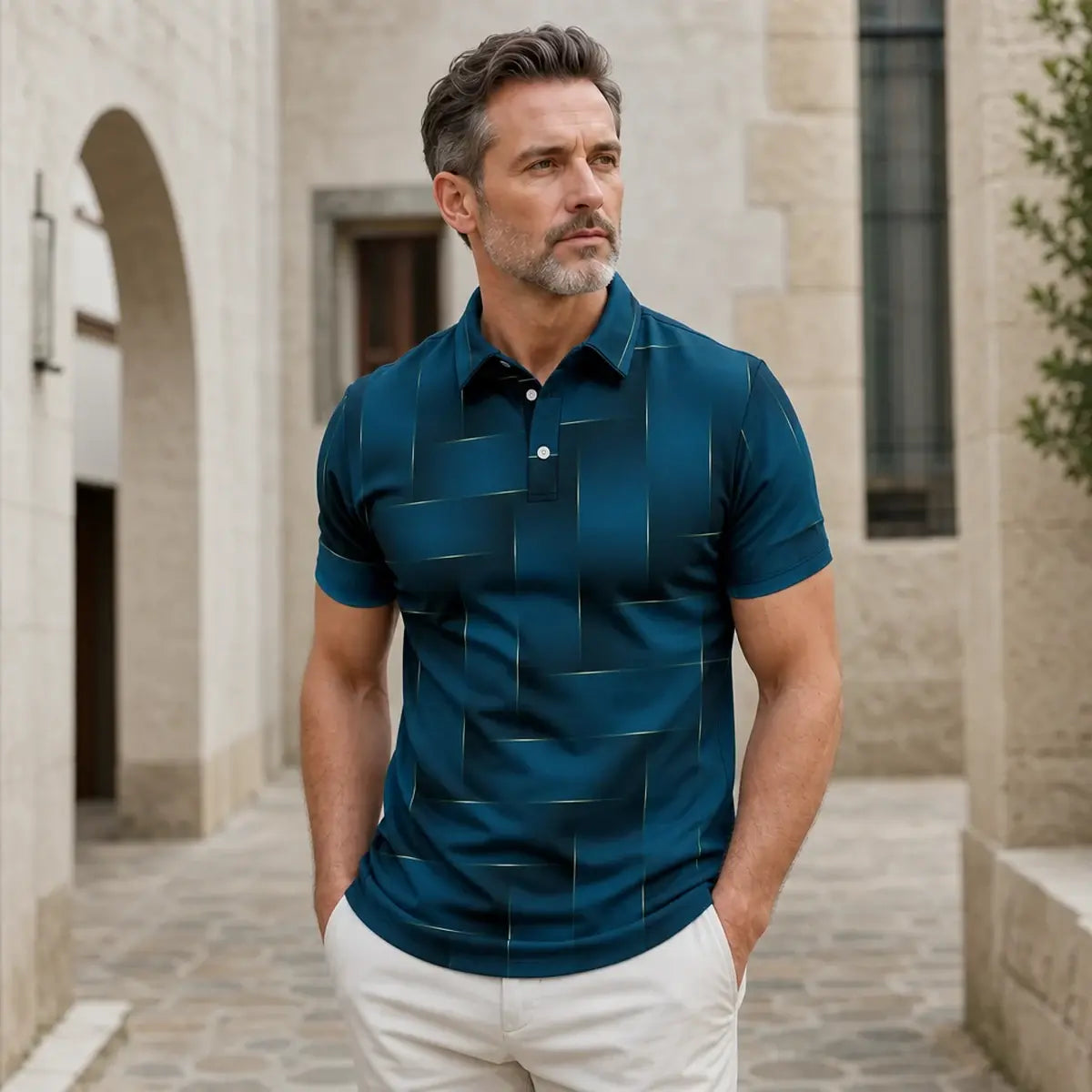 ✨🔥Accesoriu nou de vară【S-5XL】Tricou polo ușor de lux în carouri pentru bărbați, de vară nouă - confortabil la atingere și respirabil