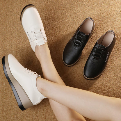 🔥【Cumpărați 1 obțineți 1 gratuit】【35-42】Pantofi de damă din piele cu talpă groasă, noua tendință a modei de toamnă