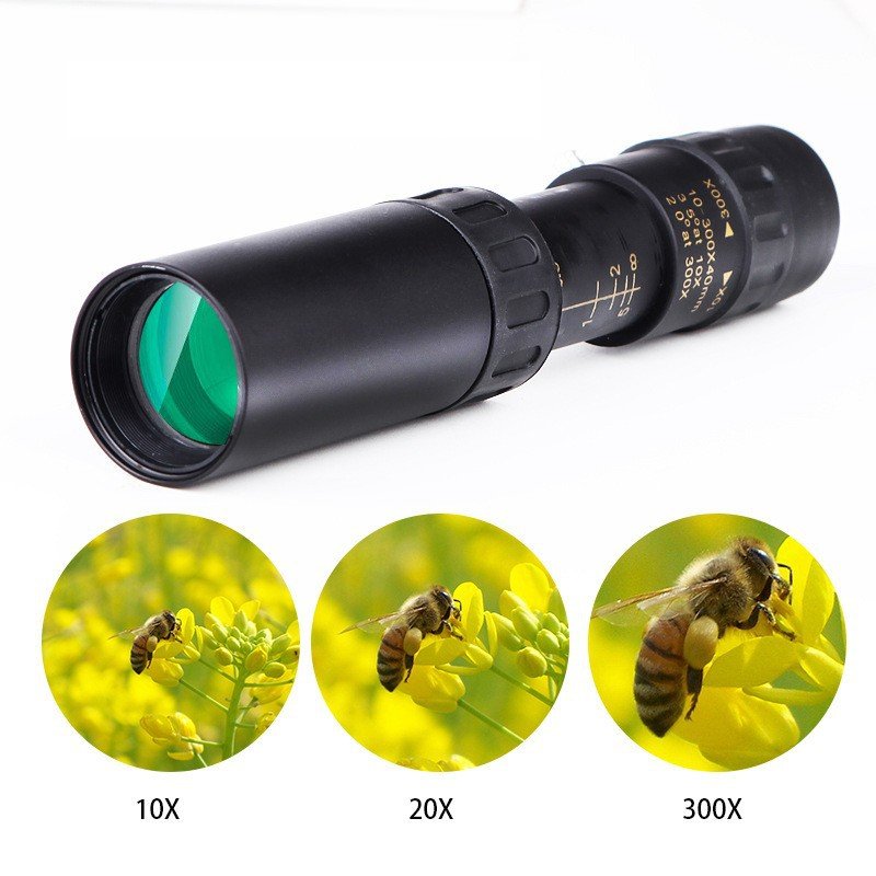 Binoclu portabil puternic cu zoom 10-300X HD Telescop profesional cu rază lungă de acțiune Monoculară lunetă cu vedere nocturnă scăzută pentru vânătoare  3836789