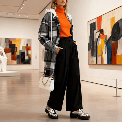 🐏【Połowa ceny na koniec miesiąca】Damska kurtka z kapturem, z polarisem, w większych rozmiarach dostępna