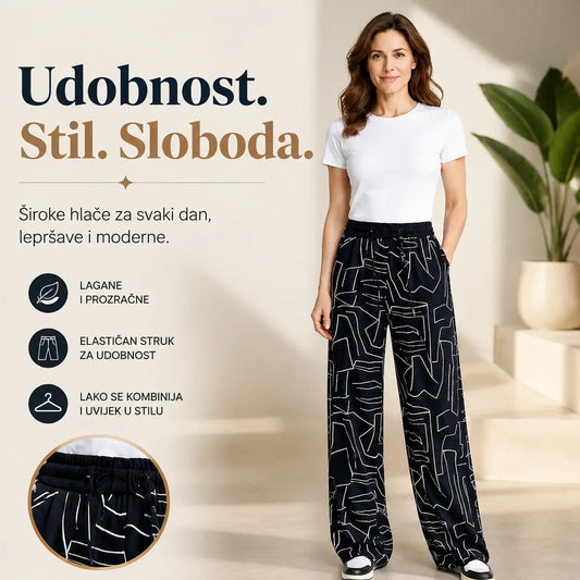 👖Pantaloni de damă din mătase glacială cu talie înaltă - croială largă, mărimi mari 40-100 kg - pantaloni respirabili cu picior larg pentru vară