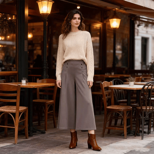 【50% POPUST】Elegantno modno krilo za jesen in zimo z mehkim padajočim krojem, visokim pasom in širokim spodnjim delom